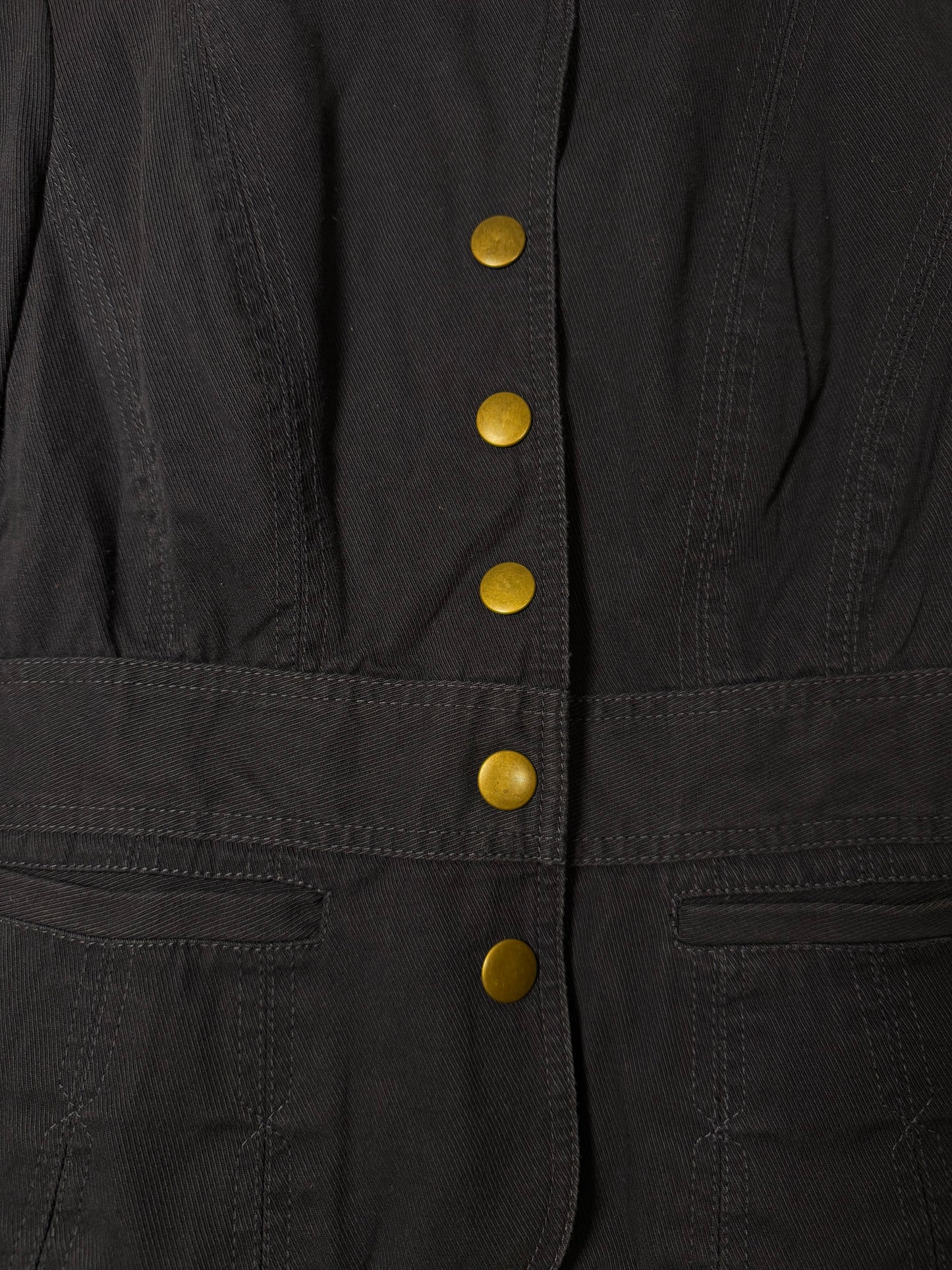 Vintage Y2K Tommy Hilfiger 100% Cotton Twill Navy Military Inspired Jacket- Size S/M