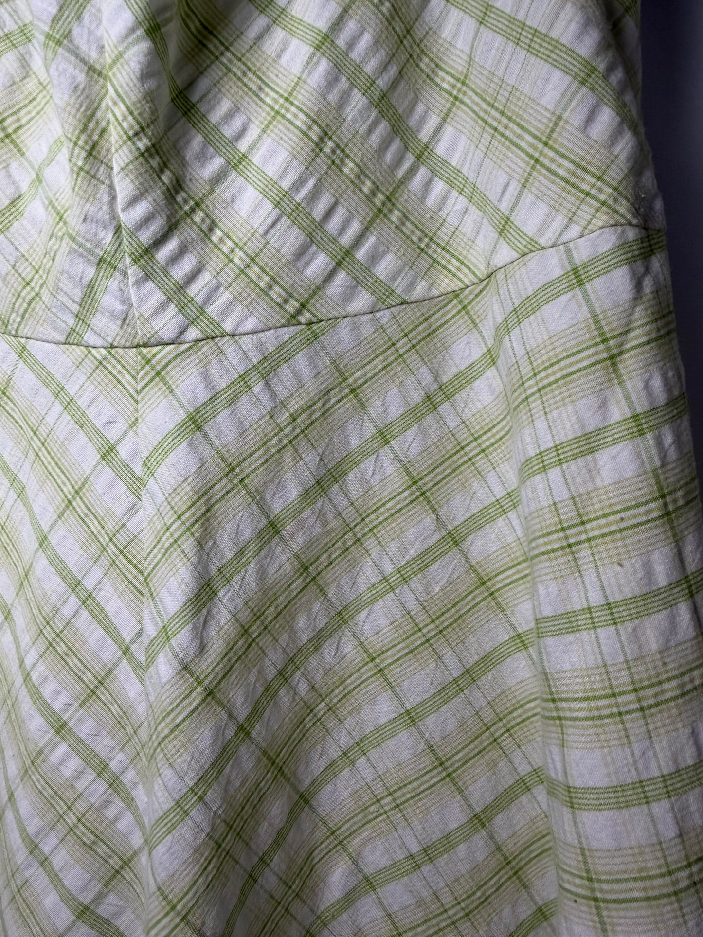 Y2K Seersucker Plaid Halter Fit & Flare Dress- Size 2