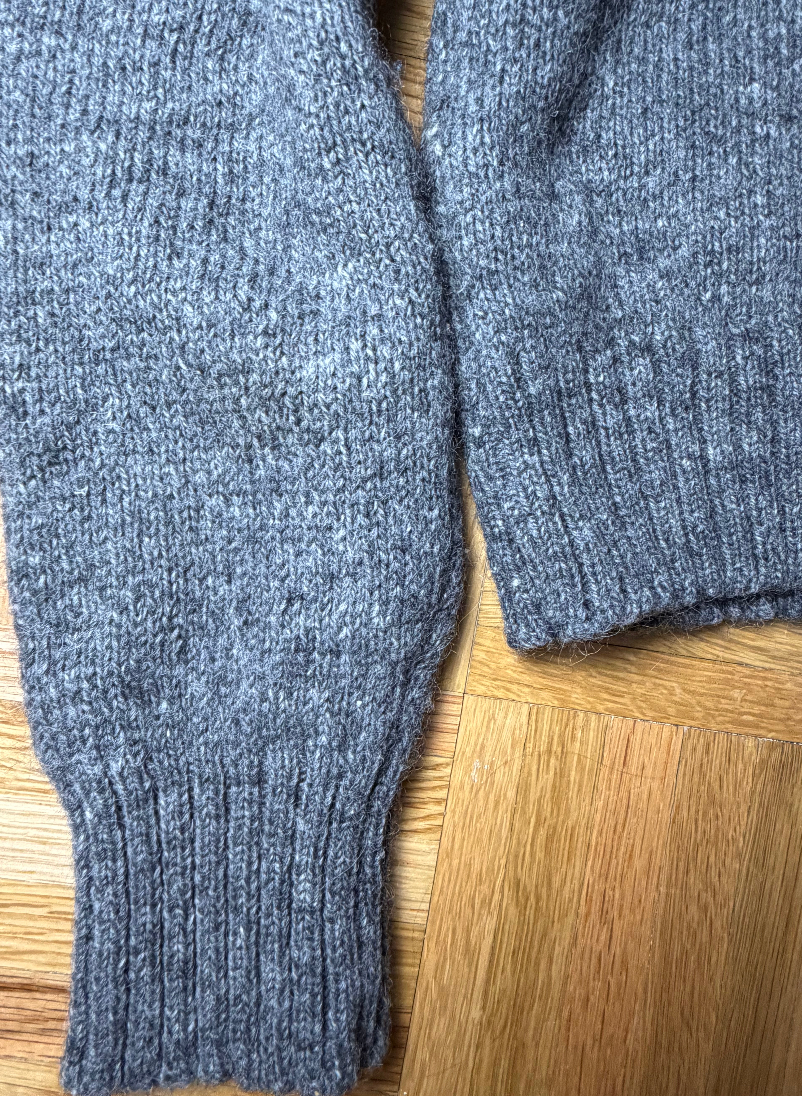 Vintage 1960's Heather Gray & Light Blue Wool Argyle Classic Sweater- Size XL