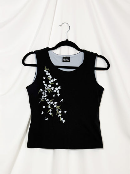 1990's Floral Graphic Double Layer Tank- Size S/M