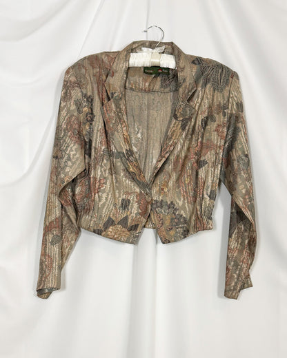 1990's Brocade Cropped Jacket- Size S