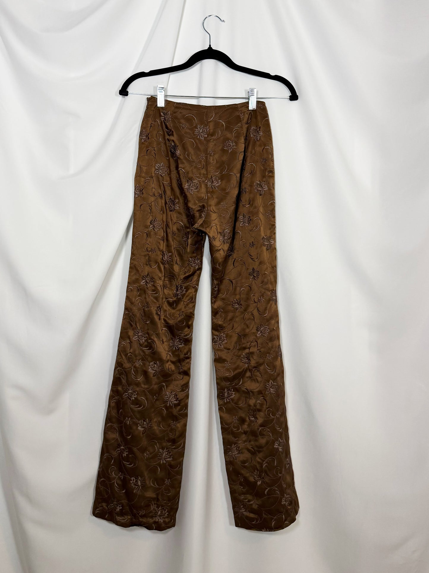 1990's Embroidered High-Waist Jacquard Pants- Size XXS/XS