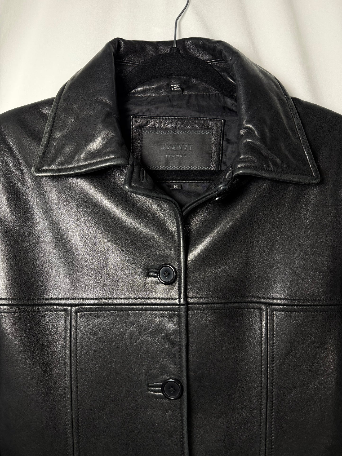 Vintage 1990’s Genuine Leather Rachel Green Inspired Black Car Coat Jacket- Size Medium