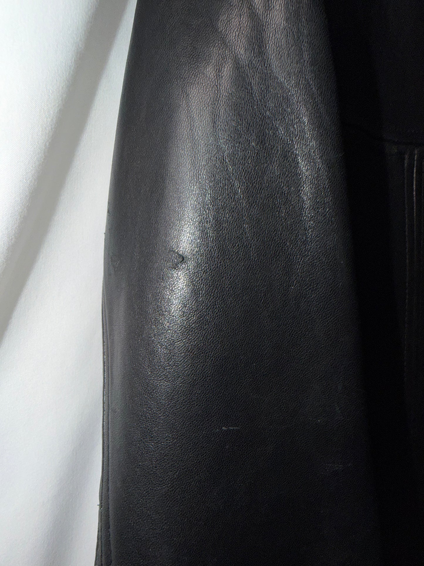 Vintage 1990’s Genuine Leather Rachel Green Inspired Black Car Coat Jacket- Size Medium