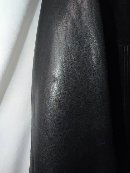 Vintage 1990’s Genuine Leather Rachel Green Inspired Black Car Coat Jacket- Size Medium