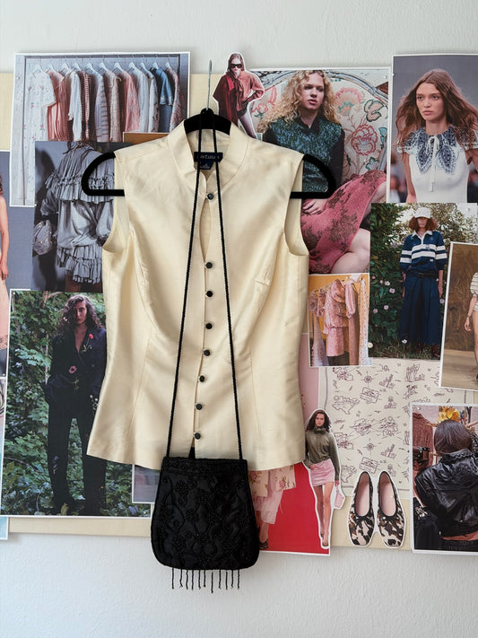 1990's Silk Tailored Vest- Size XS/S