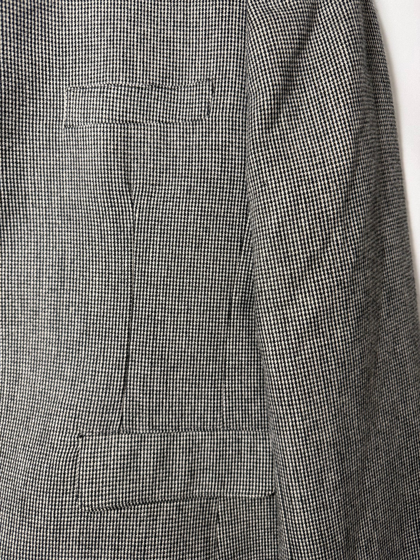 Vintage 1990's Black & White Wool Blazer with Velvet Mandarin Collar- Size S/M