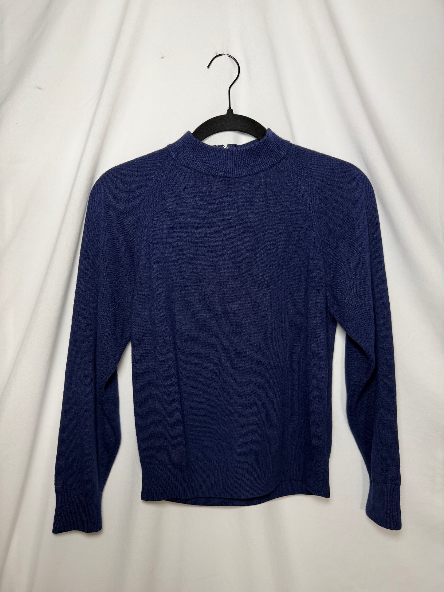 Vintage 1960's Royal Blue Mock Neck Sweater- Size XS/S Petite
