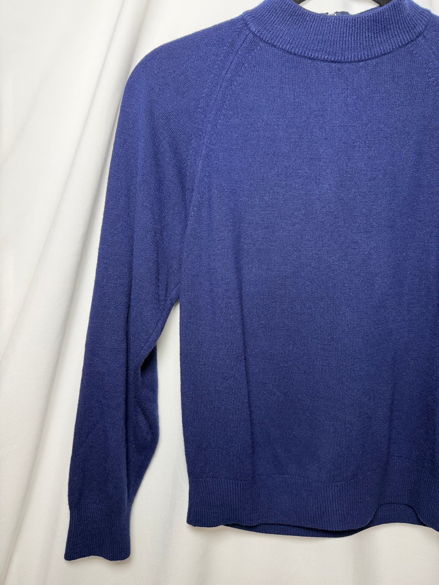 Vintage 1960's Royal Blue Mock Neck Sweater- Size XS/S Petite