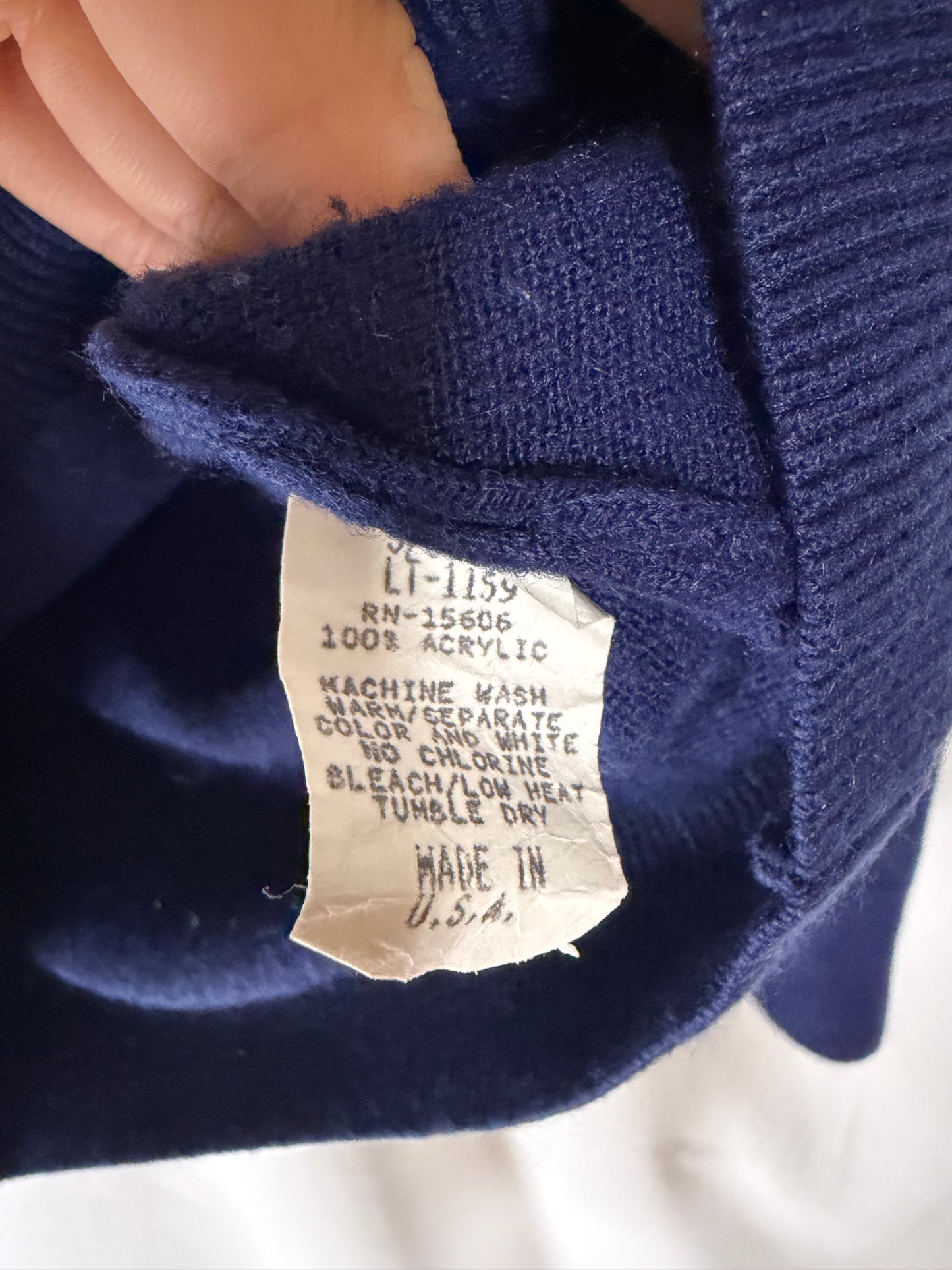 Vintage 1960's Royal Blue Mock Neck Sweater- Size XS/S Petite