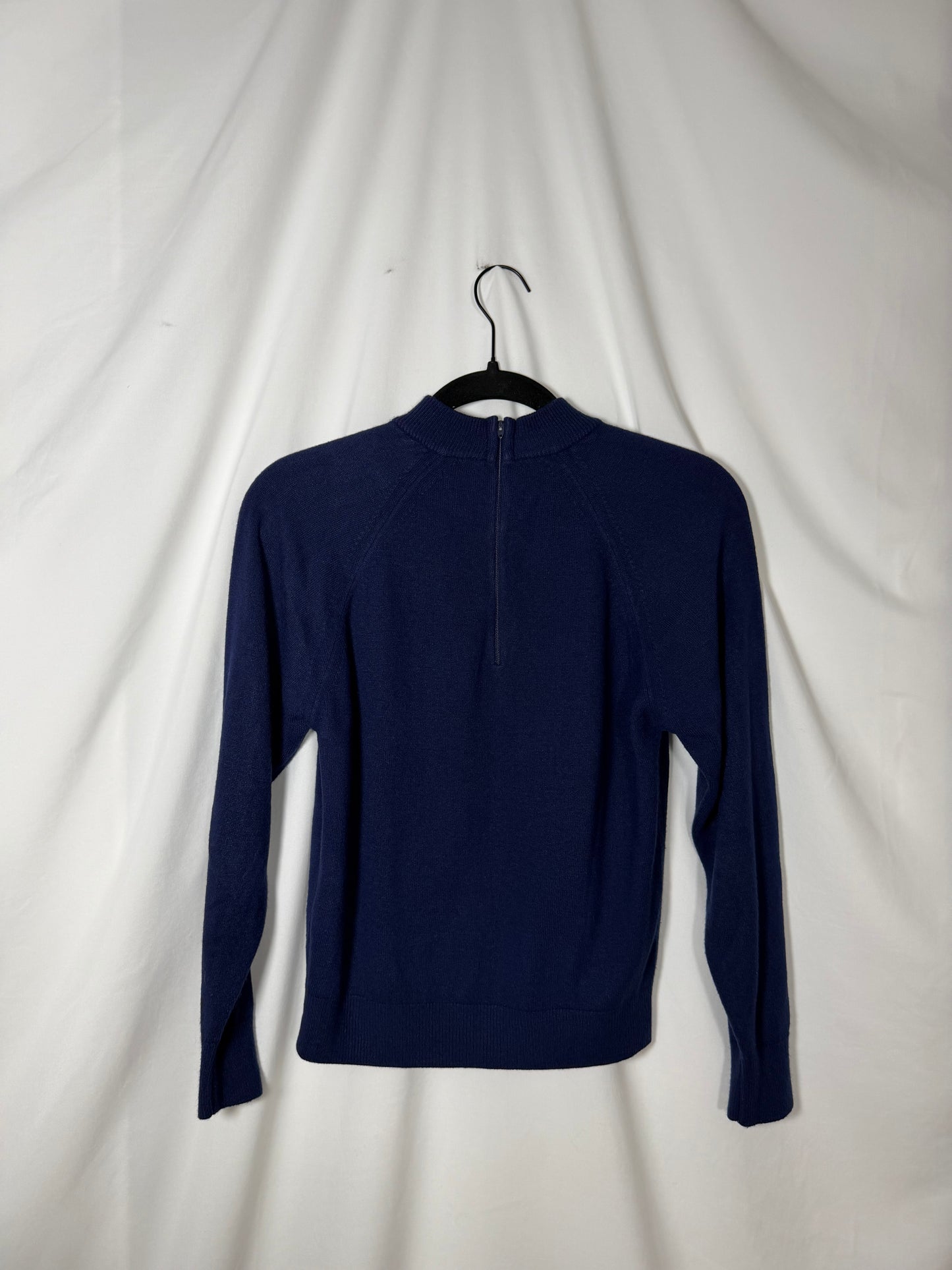 Vintage 1960's Royal Blue Mock Neck Sweater- Size XS/S Petite