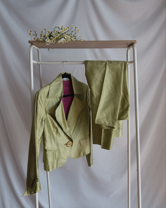 100% Silk Dupioni Pant Suit Set- Size 10