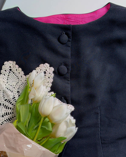 2000's Floral Shell Button Back Top- size S