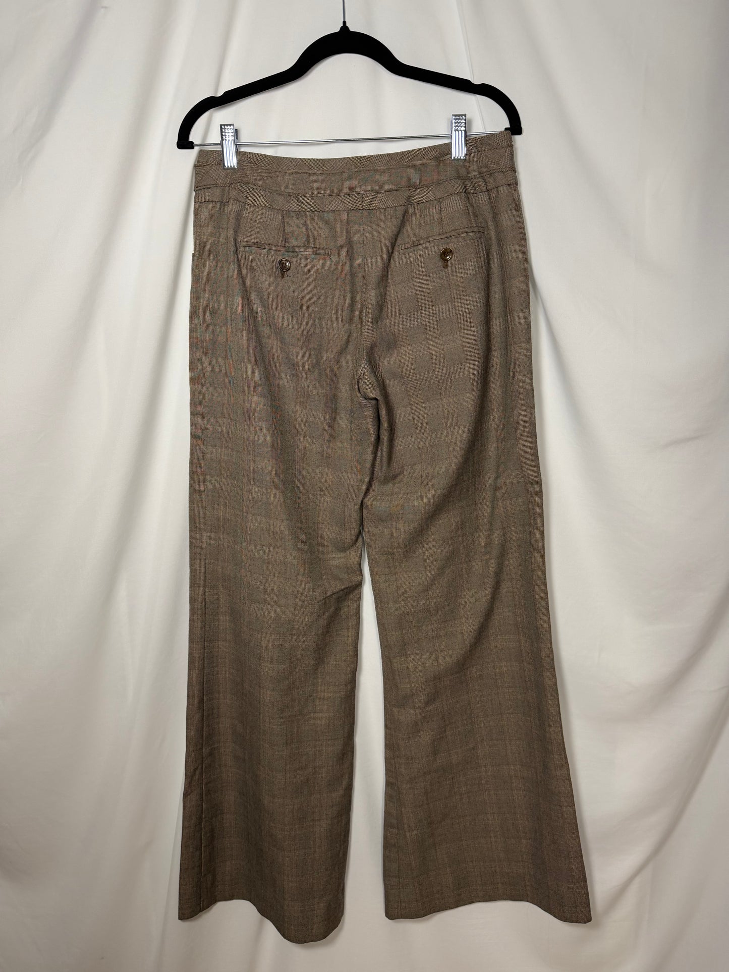 Vintage Y2K Wide Leg Plaid Low Rise Trouser Pants- Size 4/S