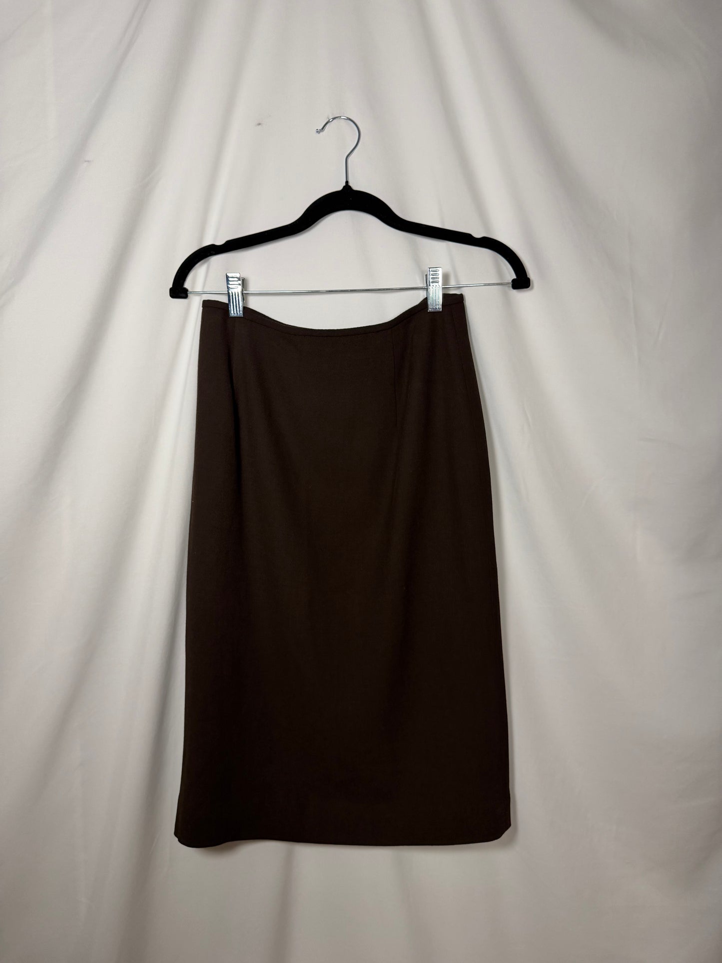 Vintage 1990's Chocolate Brown Jones Wear Pencil Skirt- Size XS/4