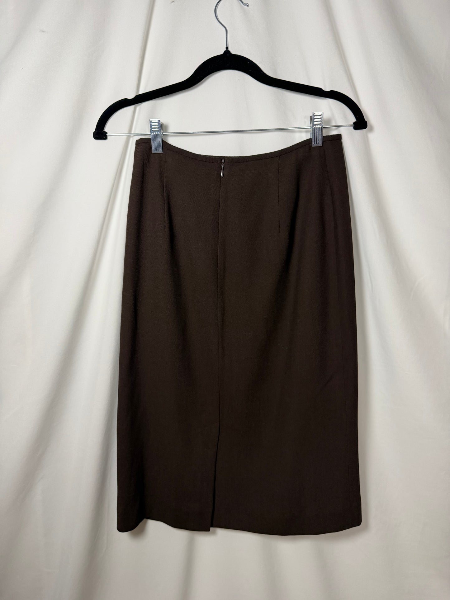 Vintage 1990's Chocolate Brown Jones Wear Pencil Skirt- Size XS/4