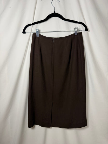 Vintage 1990's Chocolate Brown Jones Wear Pencil Skirt- Size XS/4