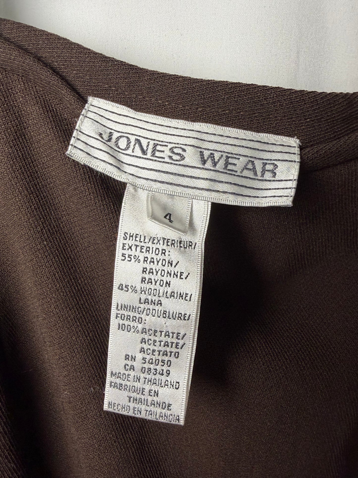 Vintage 1990's Chocolate Brown Jones Wear Pencil Skirt- Size XS/4