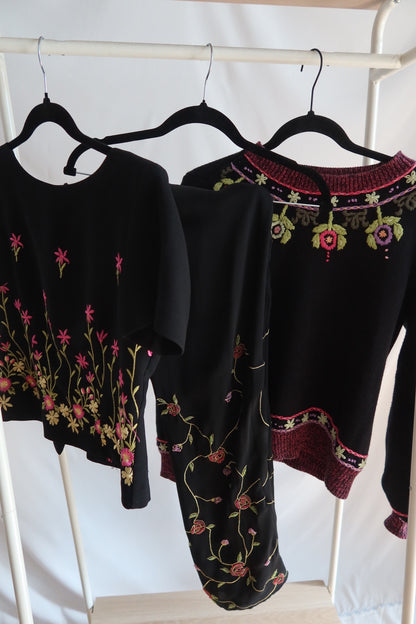 1990's 100% Silk High-Waist Beaded Pants- Size 4