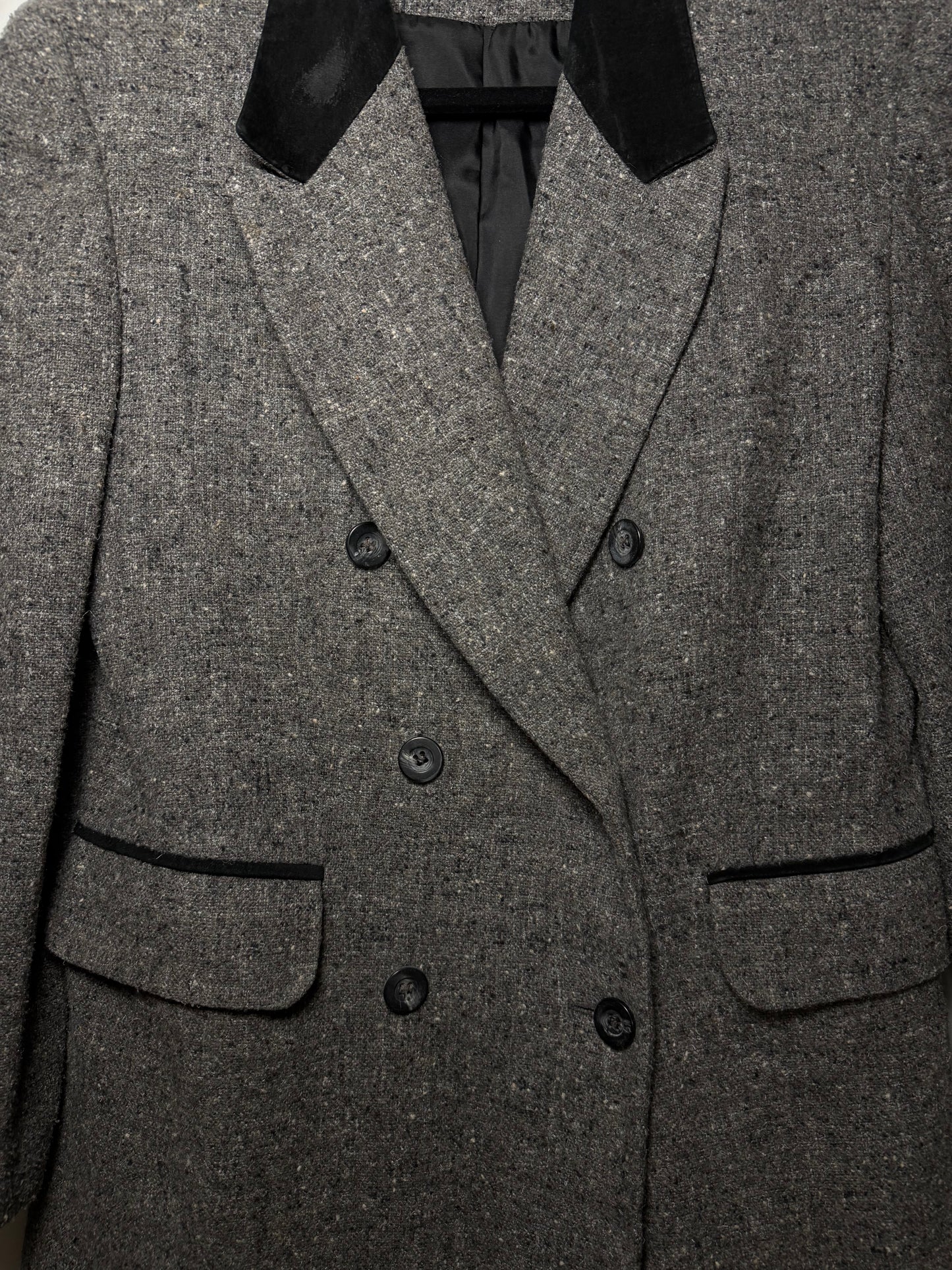 1980's Vintage Wool Double Lapel Blazer- Size M