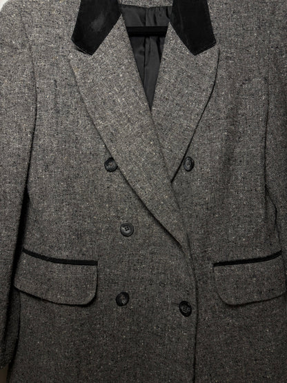 1980's Vintage Wool Double Lapel Blazer- Size M