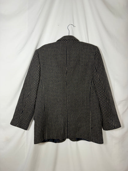 Vintage 1990's Wool Houndstooth Blazer- Size 14