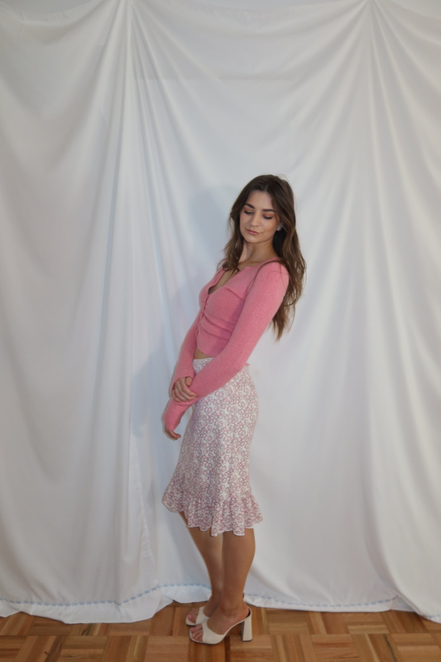 2000's Boucle Cropped Cardigan- Size S