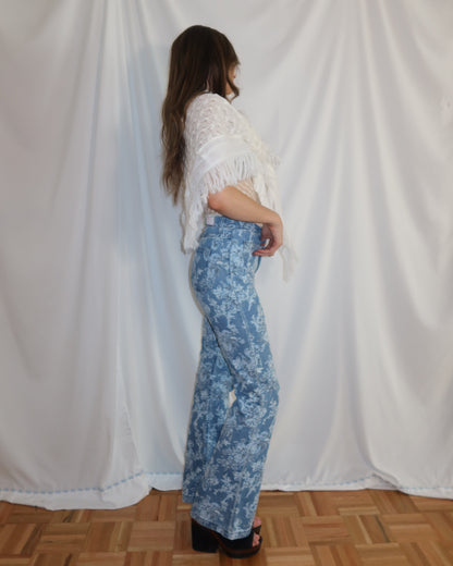 Handmade Pointelle Fringe Scarf/Cape