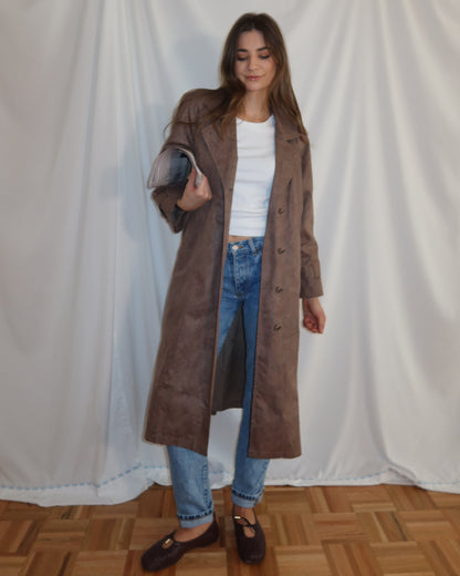 1980's Damask Trench Coat- Size S/M