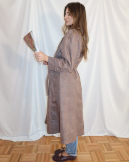 1980's Damask Trench Coat- Size S/M