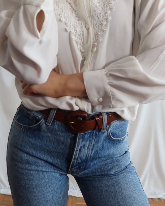 Leather Western Classic Belt- Size S/M