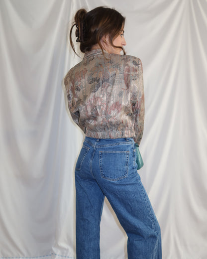 1990's Brocade Cropped Jacket- Size S