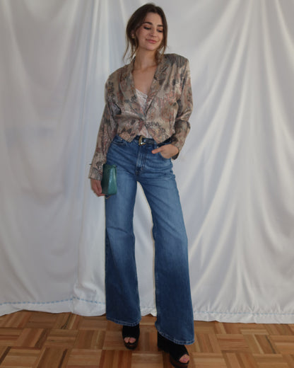 1990's Brocade Cropped Jacket- Size S
