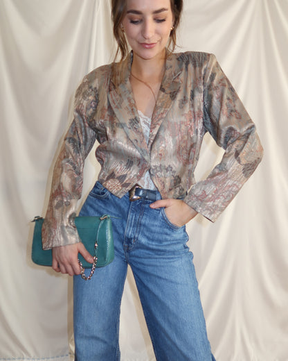 1990's Brocade Cropped Jacket- Size S
