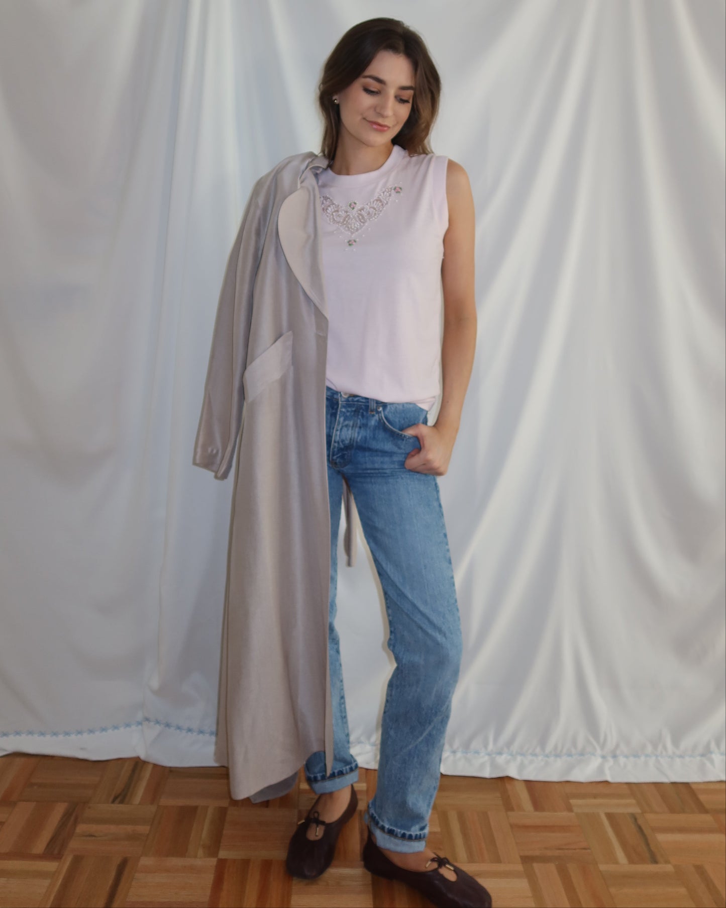 1980's Embellished Muscle Tank- Size S/M