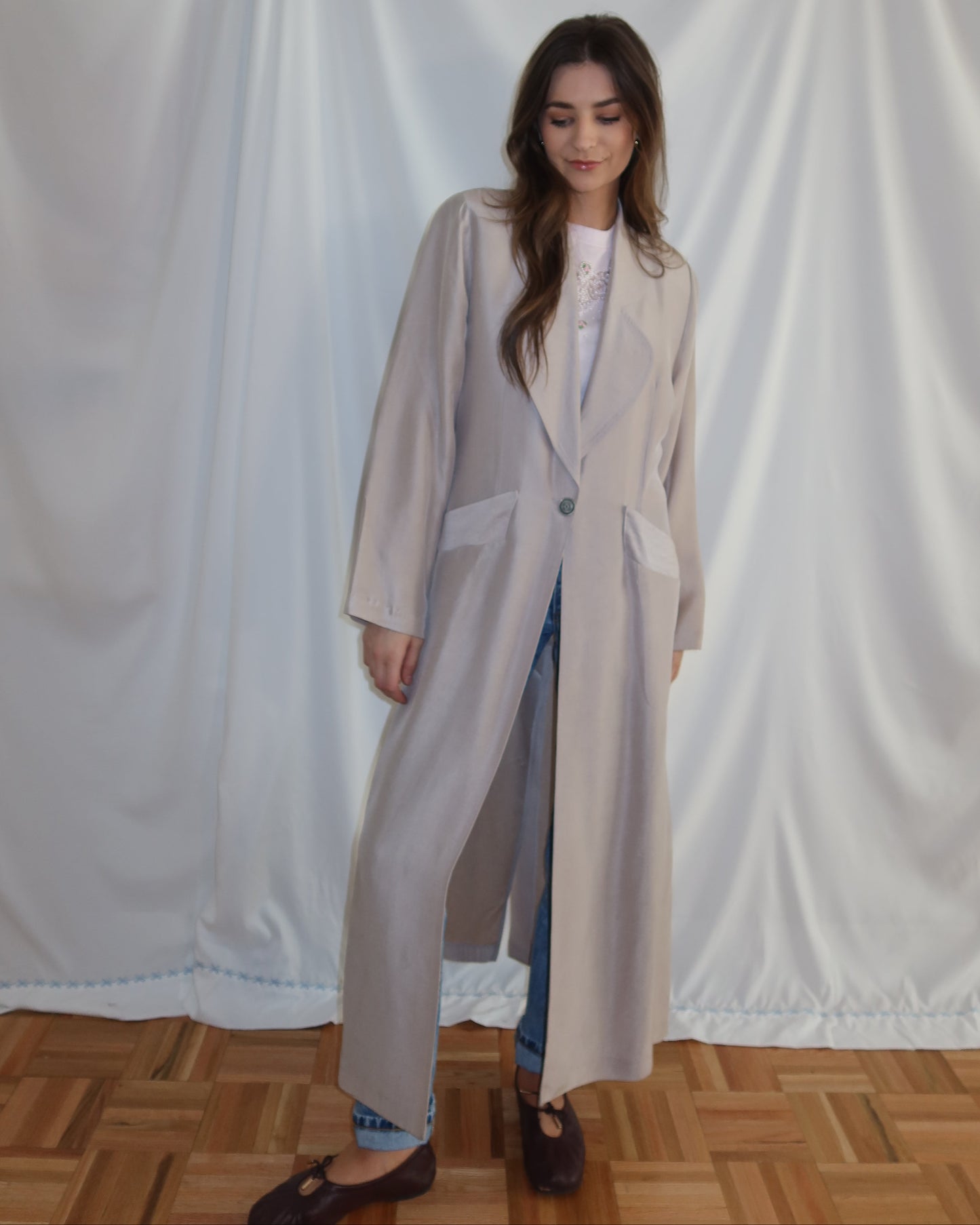 1980's Rayon Duster Jacket- Size M/L