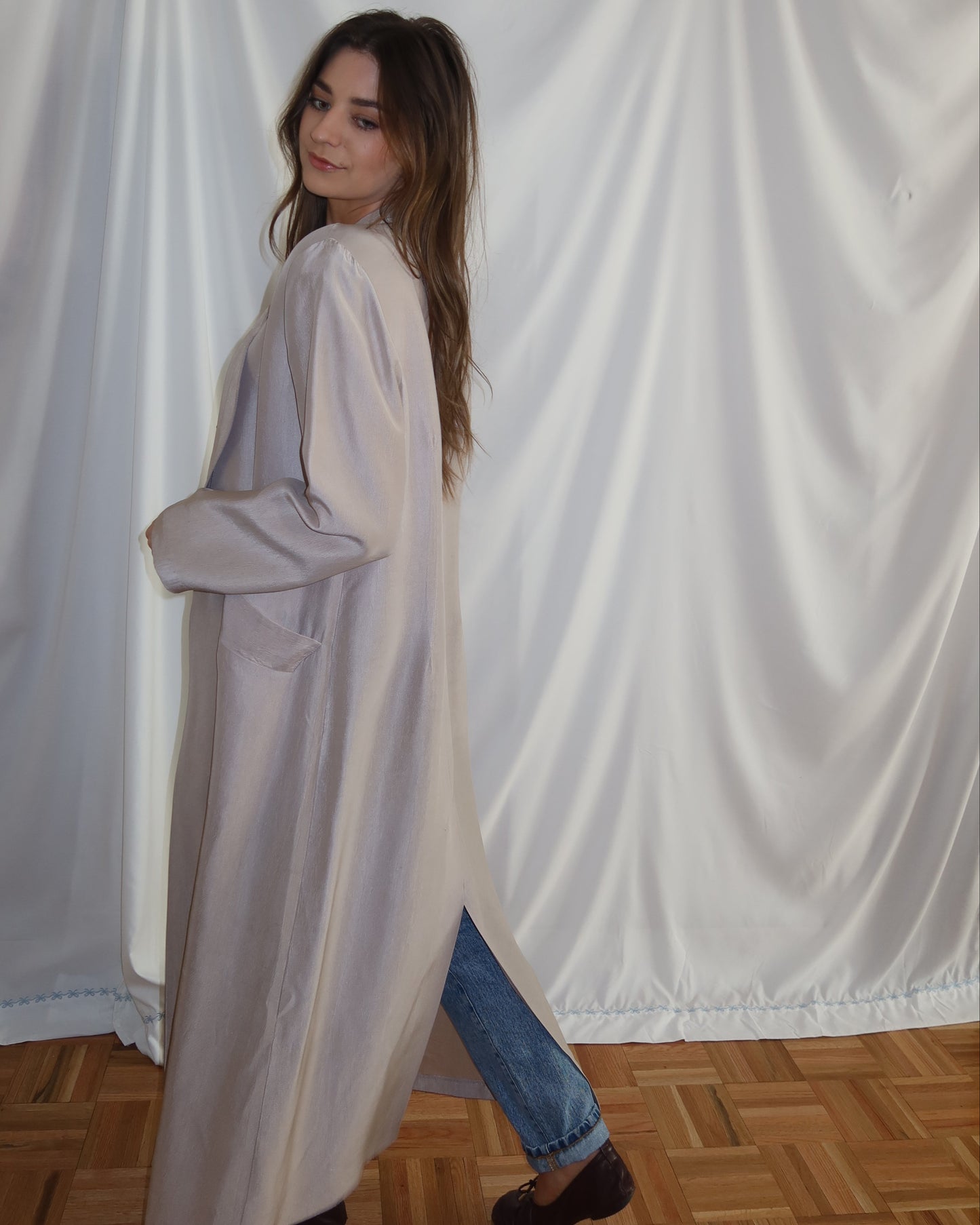 1980's Rayon Duster Jacket- Size M/L