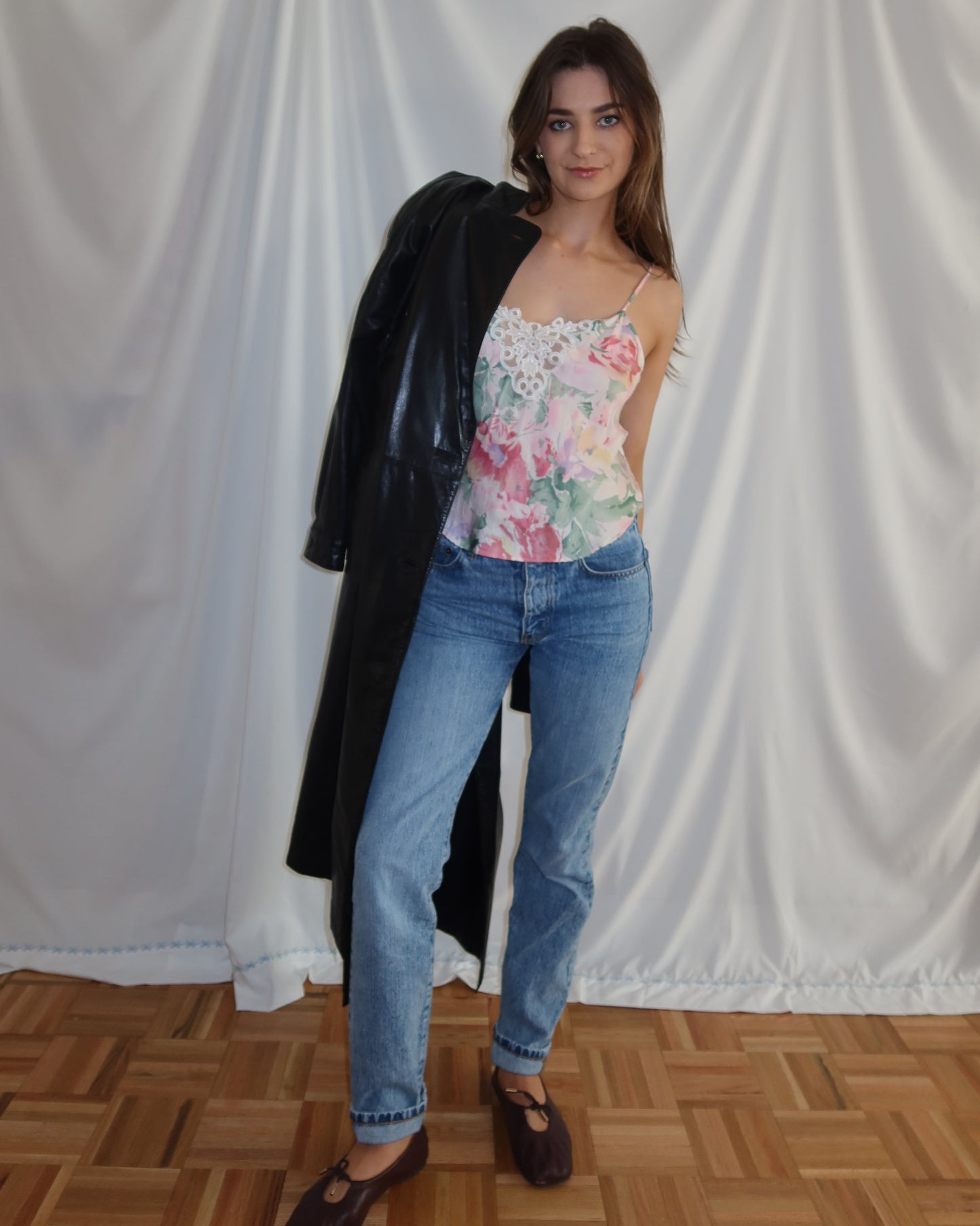 1980's Silk Floral Lace Cami- Size XS/S