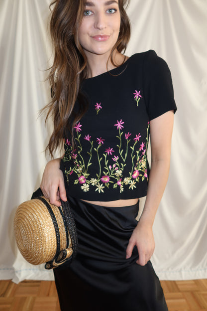 Black/Straw Bow Novelty Hat