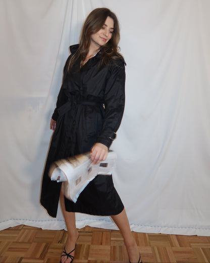 1990's Nylon Trench Coat- Size S/M