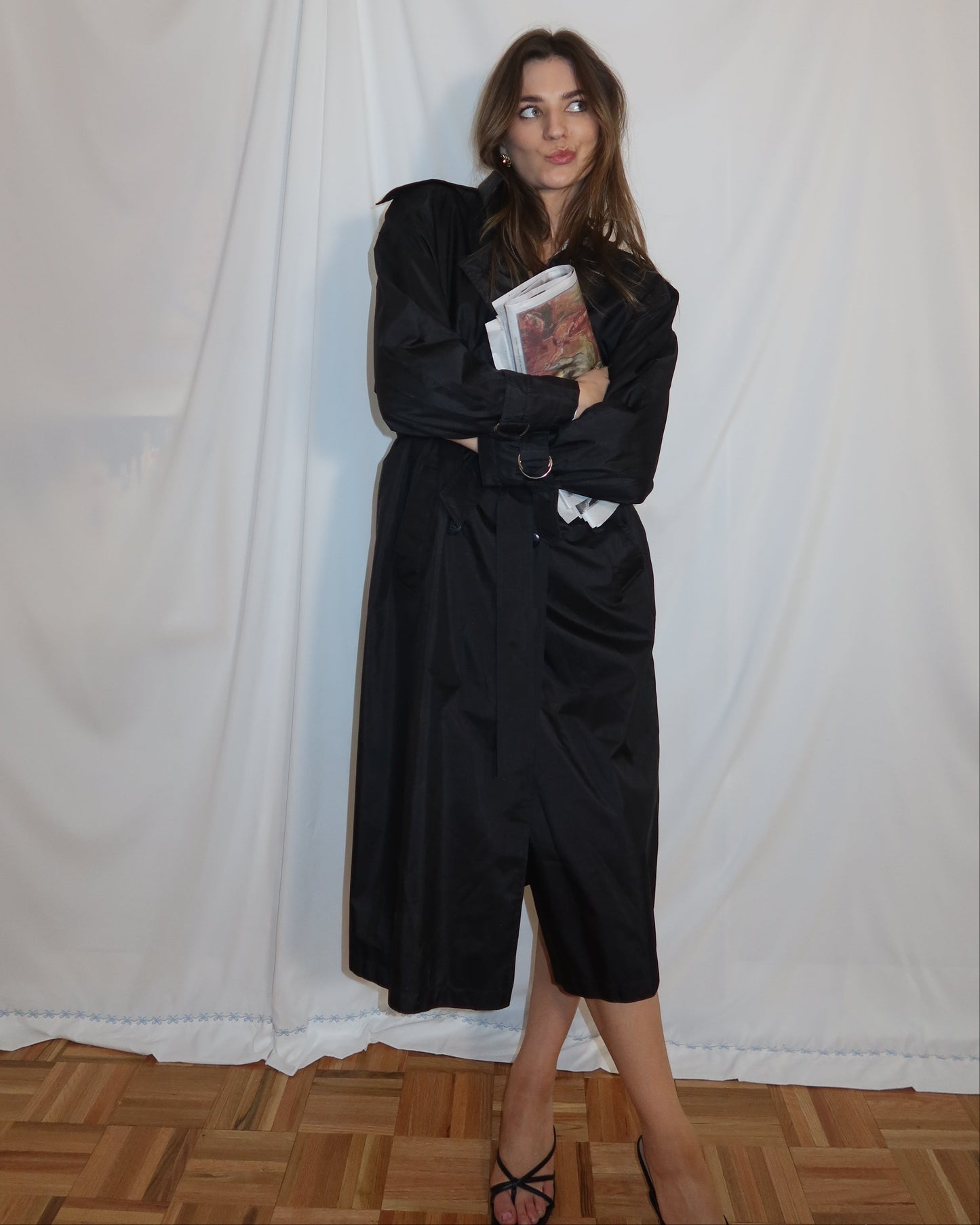 1990's Nylon Trench Coat- Size S/M