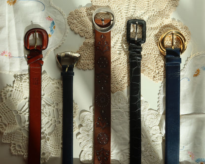 Leather Western Classic Belt- Size S/M