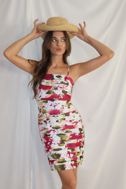 Y2K Floral Layered Mini Dress- Size 4