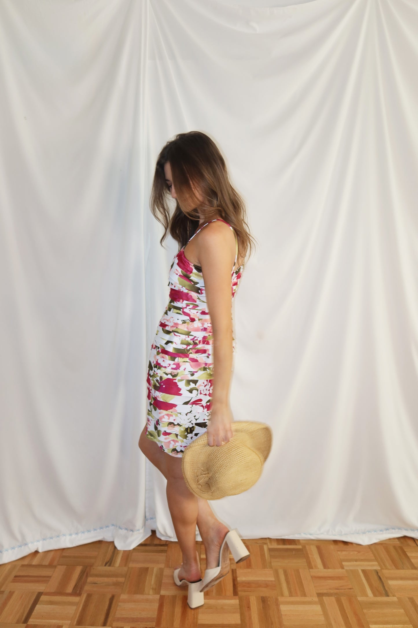 Y2K Floral Layered Mini Dress- Size 4