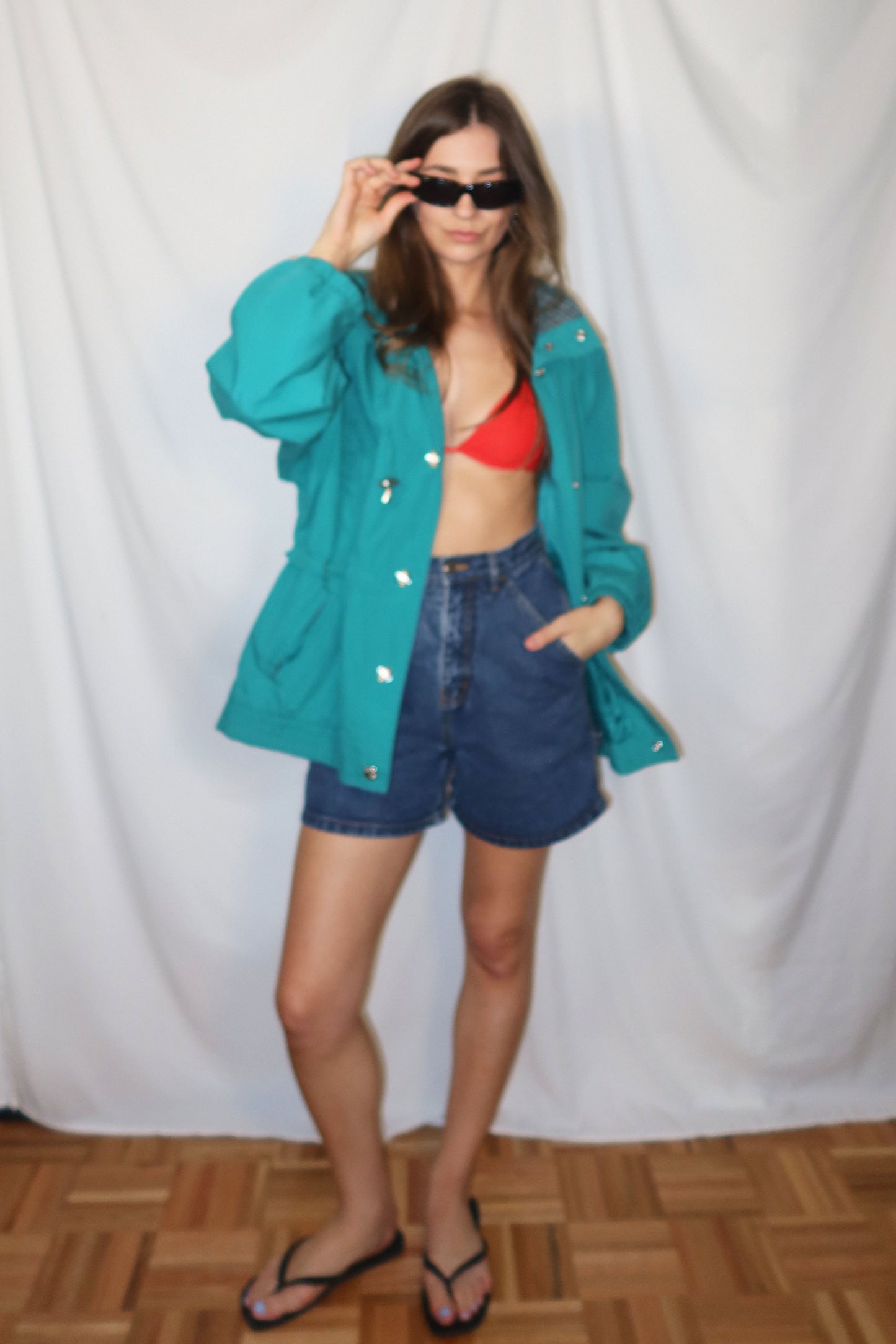 1990's Teal Anorak Jacket - Size M