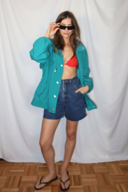 1990's Teal Anorak Jacket - Size M