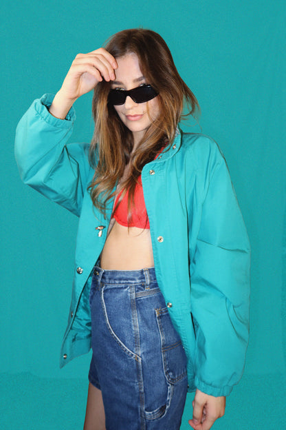 1990's Teal Anorak Jacket - Size M