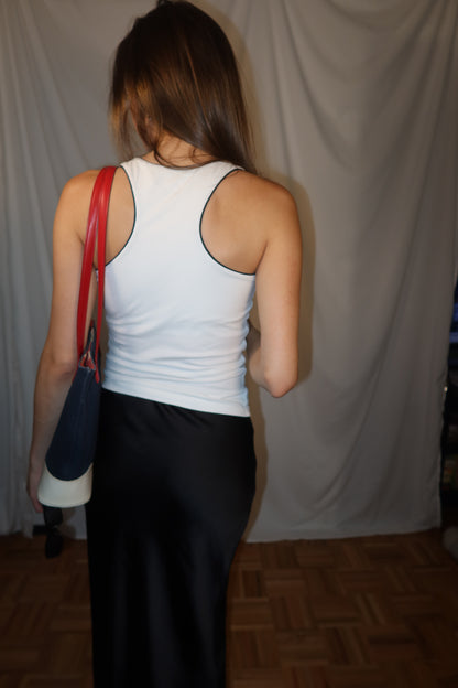 90's Racerback Contrast Piping Tank Top- Size S