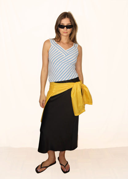 90's Classic Stripe V-neck Tank Top- Size S petite