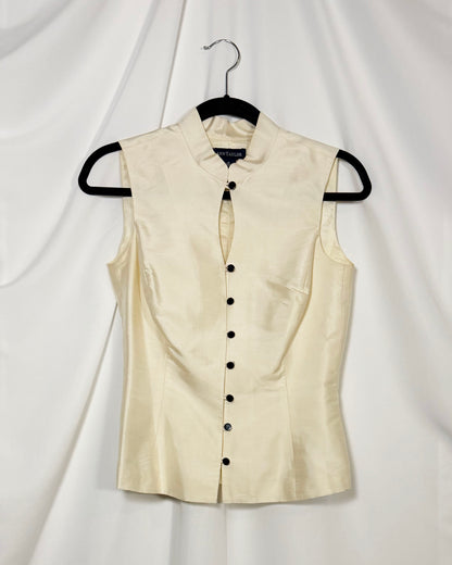 1990's Silk Tailored Vest- Size XS/S